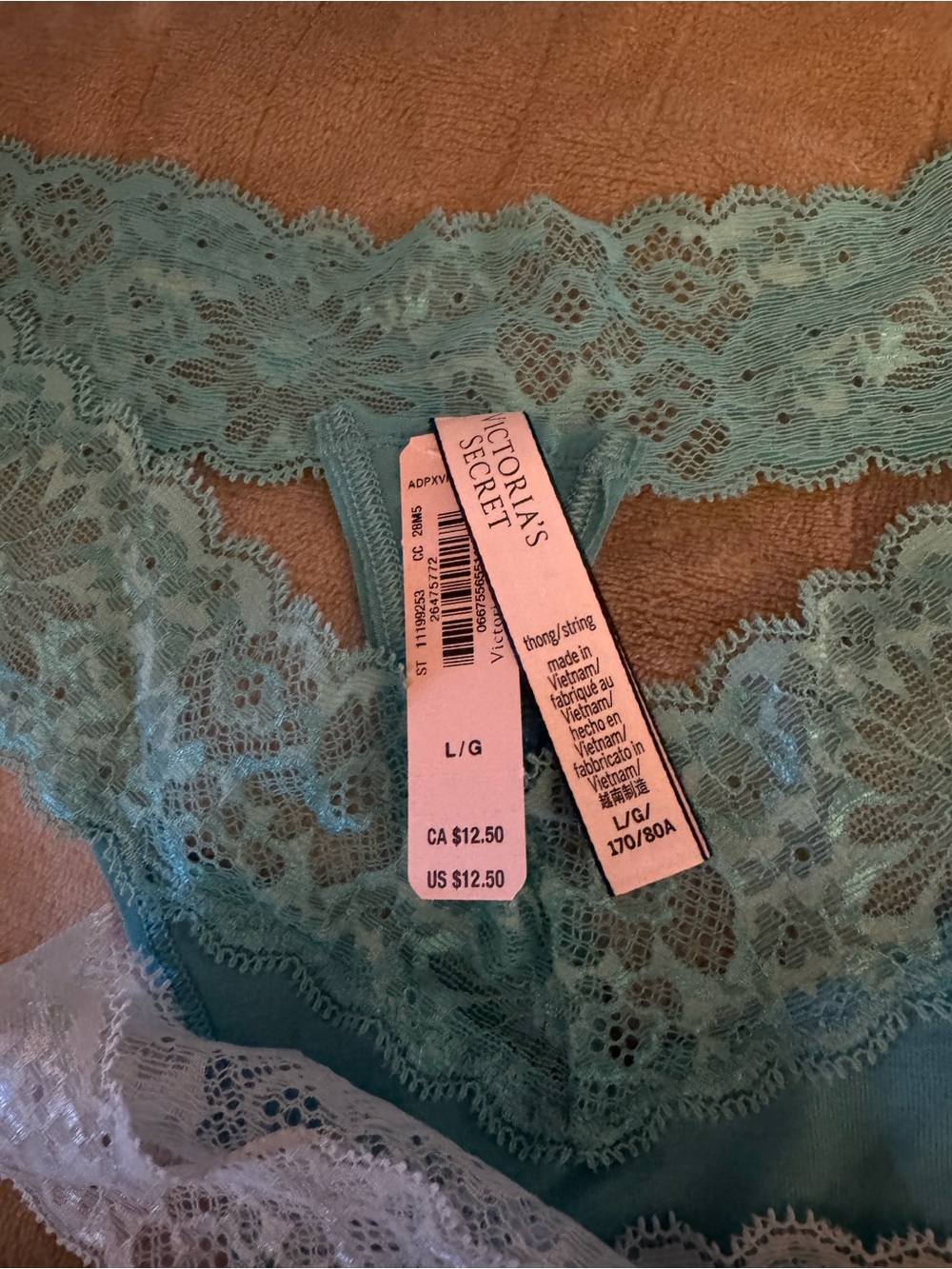 Victoria Secret Thong Panties - Light Aqua Trio  large NWTS - Picture 3 of 4